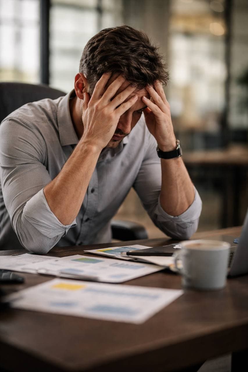 Person experiencing grief at work