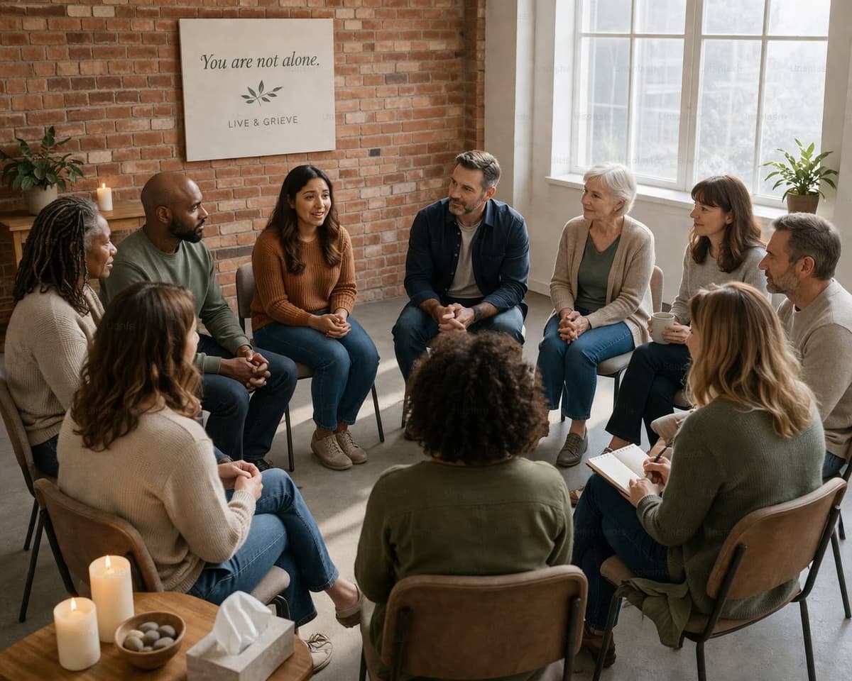 Grief support circle gathering