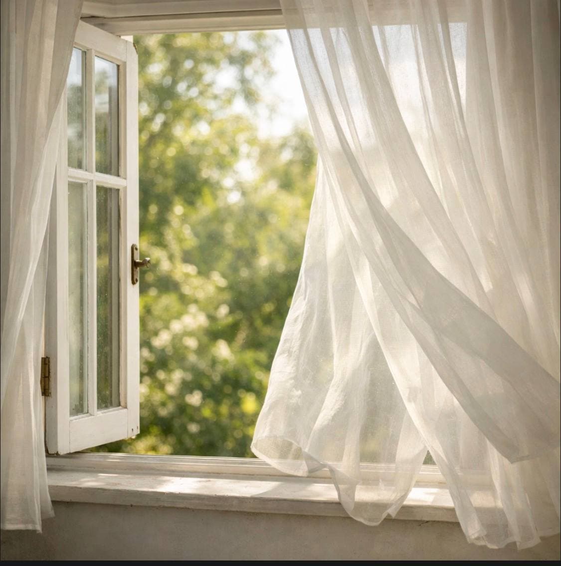 Light through an open window — openness and healing